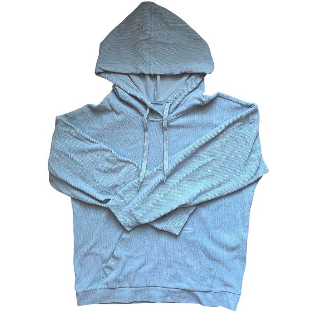 Marc New York Cozy Hoodie Light Blue Ribbed Athleisure Casual Thick Comfy Size L